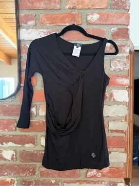 Just Cavalli Black V-Neck Blouse
